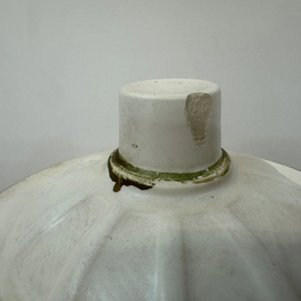 Vintage‎ Ceramic Wood Stove Cookie Jar White Gold Detail Cottagecore